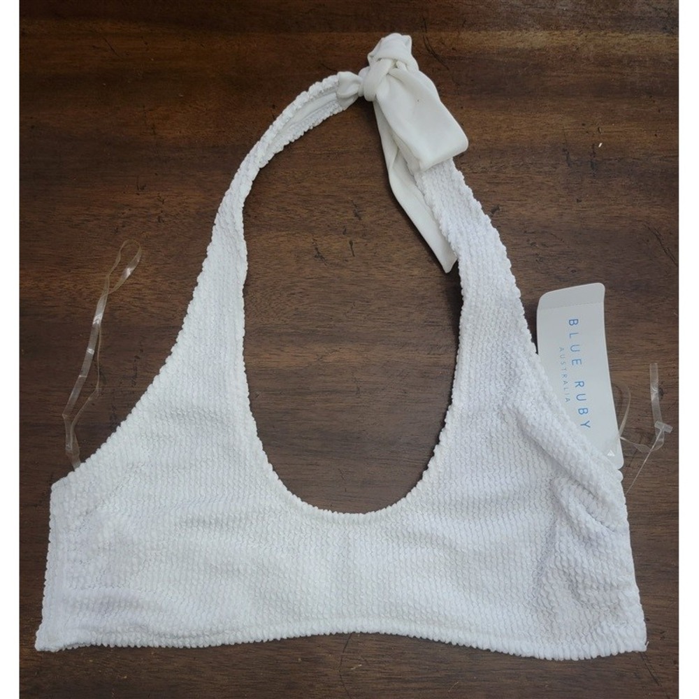 NWT Blue Ruby 10 Australia Maxam Halter White 122636